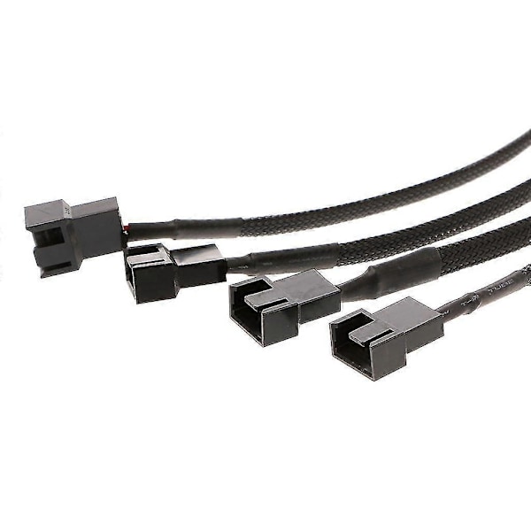 4-pin Molex Han til 4x 3-pin/4-pin Pwm Han Sleeved Fan Forlænger Adapter Kabel