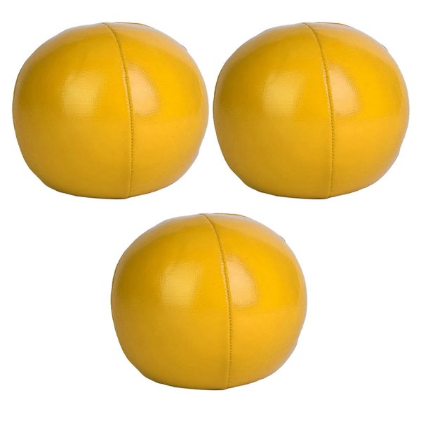 3 stk PU sjongleringsballer Klovn sjongleringsballsett for nybegynnere og profesjonelle (gul)