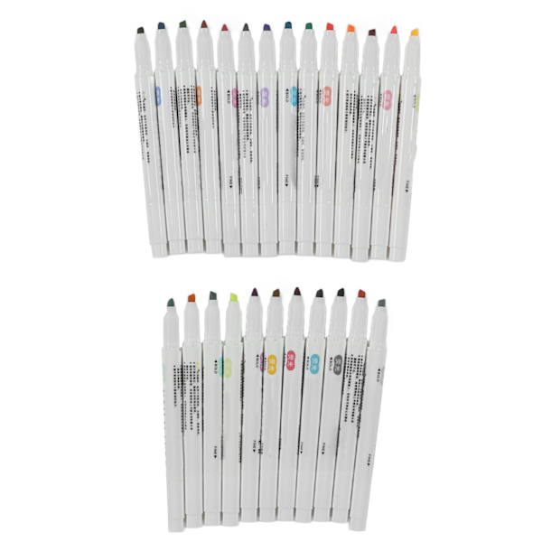 Dobbeltsidet highlighter 25 farver hurtigtørrende ergonomisk vandbaseret farve highlighter til skolekontor kunstafdeling