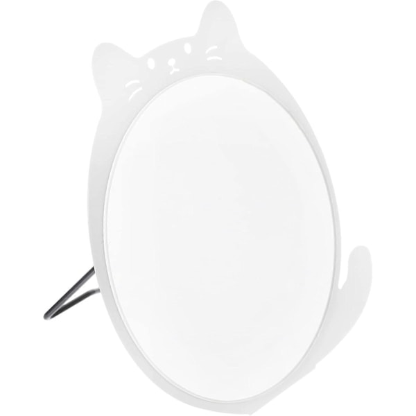 2 st Sminkbordsspegel, Liten Sminkspegel Kontorsbordsspegel Små Katt Speglar 18*18CM vit