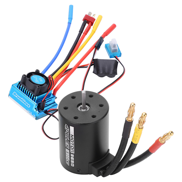 RC 3650 2300KV Waterproof 4 Poles Brushless Motor with 60A ESC Combo Set for 1/10 RC Car