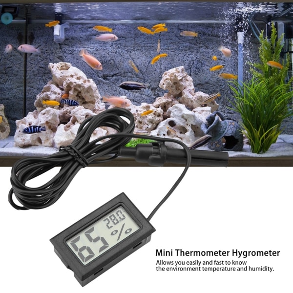 Mini LCD termometer Hygrometer med extern sond