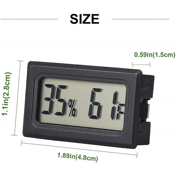 2-pack Mini LCD Digital Termometer Hygrometer Temperatur Luftfuktighetstestare för Kylskåp Akvarium - Luftfuktighet