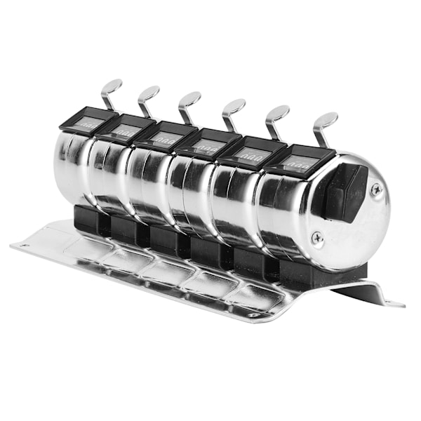 Mekanisk Counter Metal Manuell Clicker 4&#8209;Sifret Sammenhengende 6 Enheter Rustfritt stål Tally