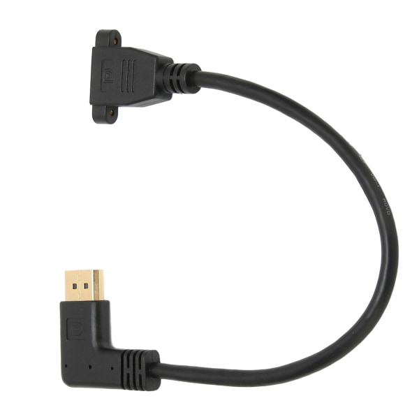 Högervinklad Displayportkabel Dubbelhål Låsbar Typ 4K HD 90 grader Armbåge Displayport Adapter för DP 1.2