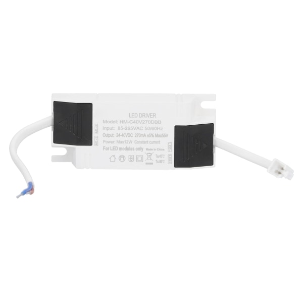 12W LED-drivrutin konstant ström 270mA Ingång AC85‑265V Utgång DC24‑40V Power Transformator