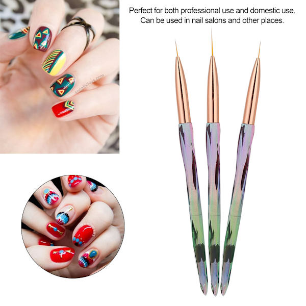 3 kpl Nail Art Harjat Pistemaalaus Piirustus Manikyyri Nail Art AsusteetGradient Color Kynsiharja