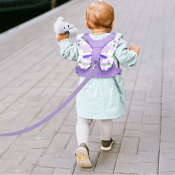 Lilla Toddler Sele med Anti-Lost Håndledsforbindelse Sød Butterfly Design til Børn Gåhjælp
