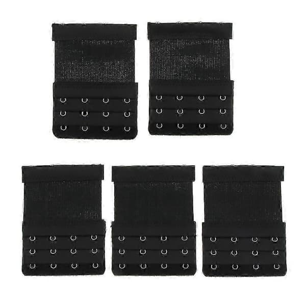 5 stk forlengelse 4-krok BH-stroppforlenger justerbar stangstropperstatning Black