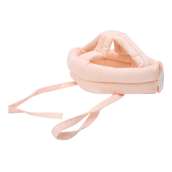 Skyddande babyhatt i tyg, mjuk, antikollision, för småbarn som lär sig gå, säkerhetsskydd för huvudet (rosa)