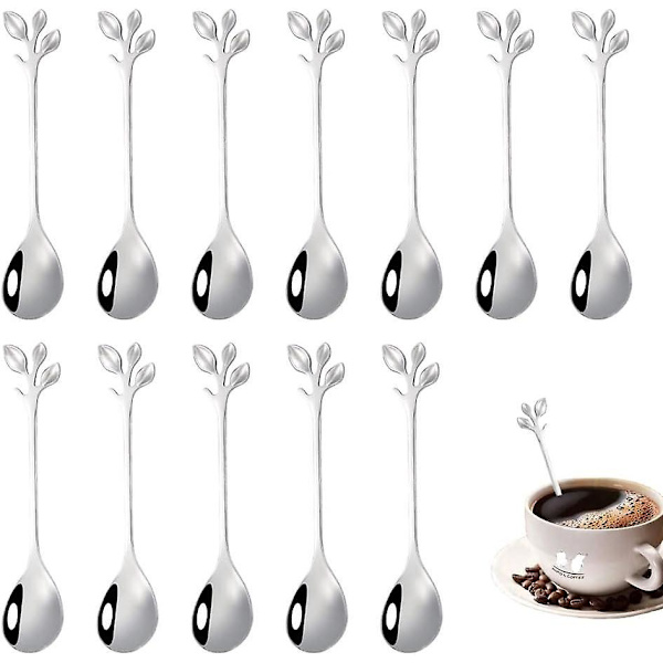 Rustfrit stålblad kaffeske sæt - 12 stk.