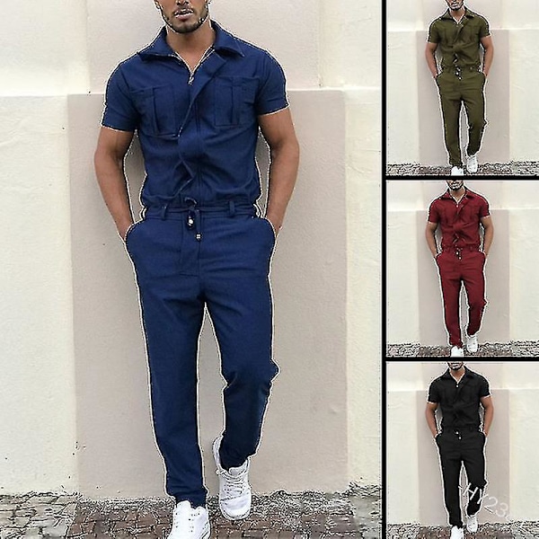 Kortærmet Mænds Jumpsuit 2XL Rød