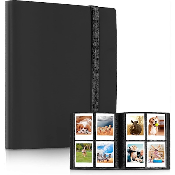 160 Siders Lommealbum til Fujifilm Instax Mini 70 7s 8 8+ 9 11 25 50s 90, Polaroid Z2300, Polaroid PIC-300P (Sort)