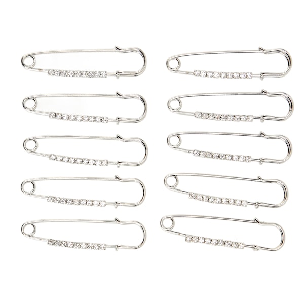 10 st Rhinestone Säkerhetsnålar Broscher för Kvinnor Retro Elegant Lätt att Matcha Säkerhetsnålar för Tröja Skjorta Klänning