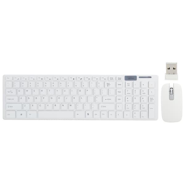 Trådløst mus- og tastatursæt 10m Fjernforbindelse Smart Sleep Fingerboard og musekombination til IOS/Windows/Android Hvid