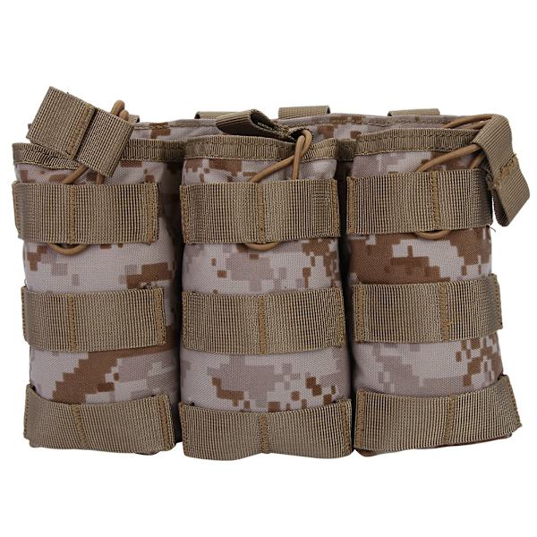 Triple Open Top Magazine Molle Pouch Militærtaske til vest udendørs tilbehør (DD)