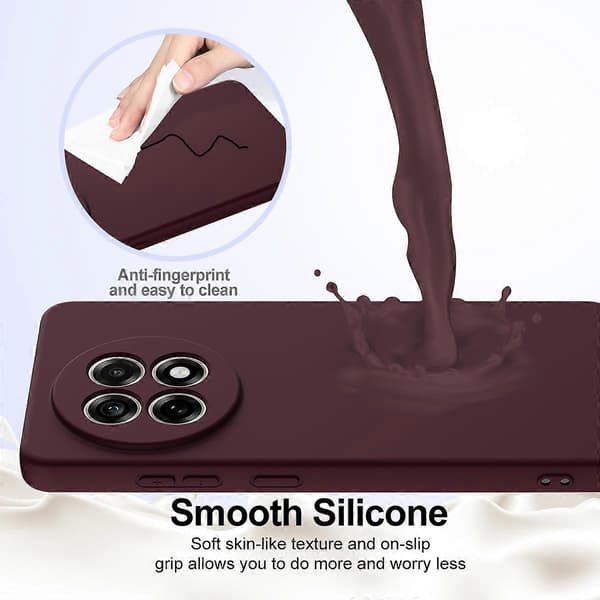 Compatible with OnePlus Ace 5 5G / OnePlus Ace 5 Pro 5G / OnePlus 13R 5G Case Compatible with MagSafe Anti-Drop Liquid Silicone Pho WineRed