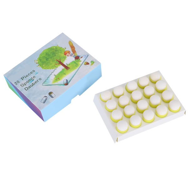 20 stk finger svamp daubers gul barn DIY maling blekkpute stempling verktøy bokser