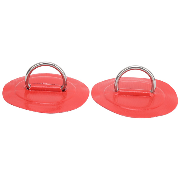 2 stk oppblåsbare båtkajakk DRing Pad Patch PVC Marine rustfritt stål fast spenne (rød)