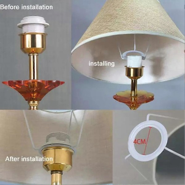 Bordlampe Lampeskærm Tilbehør E27 Nedre Diameter 30cm Gul