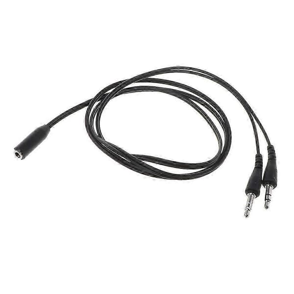 3,5 mm hunstik til 2 hanstik splitter hovedtelefon lydadapterkabel til pc-computere, reparationssæt til hovedtelefonkabel Black
