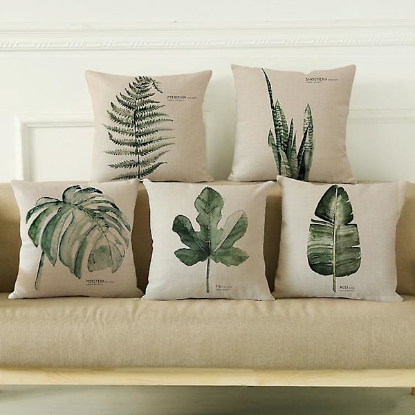 Set med 7 st Dekorativa Mjuka Kuddfodral för Soffa, Sovrum - 45 x 45 cm (7 olika stilar)