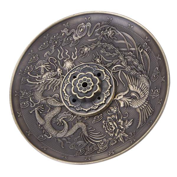 Sinklegering Røkelsespinne Brenner Holder Dragemønster Røkelsestav for Soverom Temple Bronse