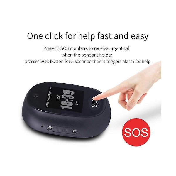 4G GPS Spårningshänge V45 Äldre Mini GPS Personlig Tracker Alarm Talande Klocka Vattentät (Svart)