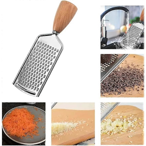 Ostehøvl Rustfrit Stål Holdbar Citron Zester Rivejern med Håndtag Køkkenredskaber til Chokolade Ost Grøntsager Frugt