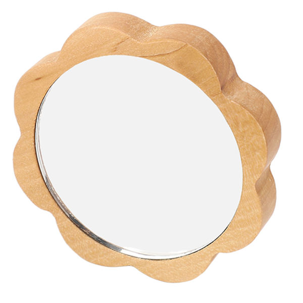 Pieni pyöreä puinen meikkilamppu