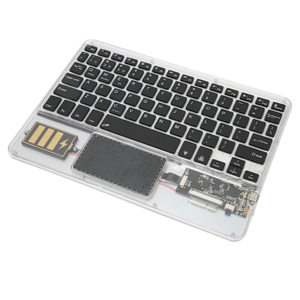 Trådløst Bluetooth-tastatur Multifunksjonelt akryltastatur for Windows for Android for IOS Svart