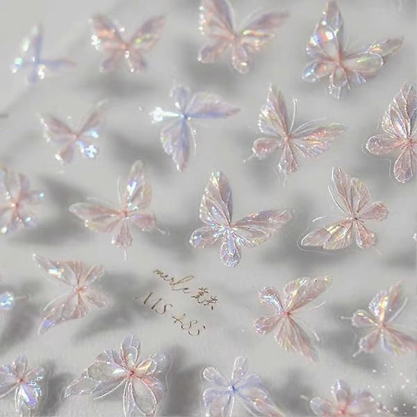 Perhoskynsitaidetarrat Kuori Vaalea Perhonen/Perhosen siivet-Virtaava L tyyli 1 style 1 1pcs