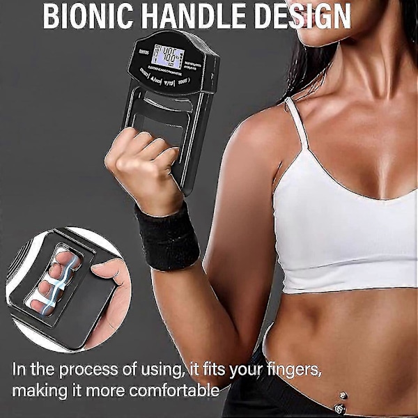 Grip Strength Tester, 396lbs/180kg Digital Hand Dynamometer Greppstyrkemätare Usb Lcd-skärm Hand-B3
