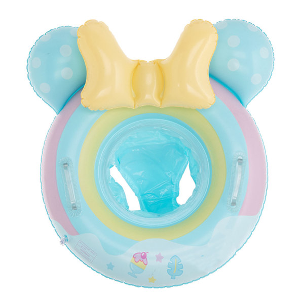 Baby Simning Pool Float Cartoon Uppblåsbar Simring Pool Tillbehör för Pojkar Flickor Blå