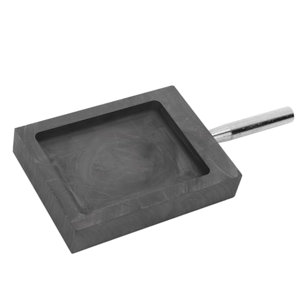 Grafittstøpeform Metallbarrestøpeform Digel med Håndtak for Smelting Raffinering Gull Sølv Kobber 4,13 X 3,15 X 0,39in