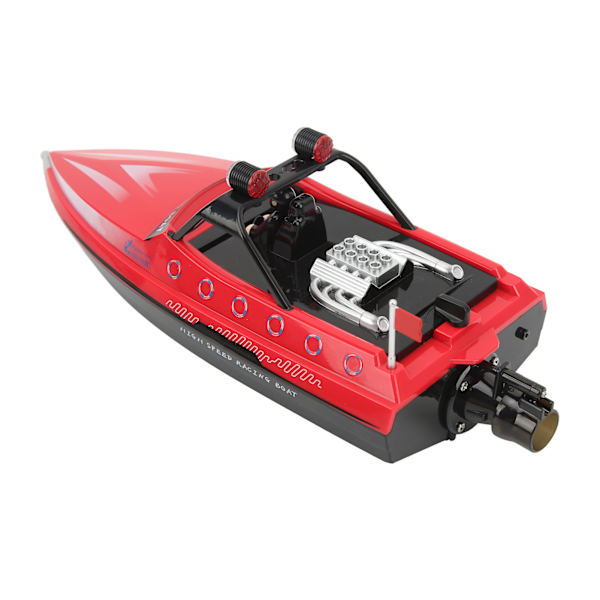 RC Racingbåt Byggd i Propeller Plast Elektroniska Komponenter med Ljus RC Jetbåt Leksaker för Över 14 Röd