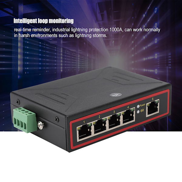 5-portars Gigabit Ethernet Industrial Grade Network Switch 10/100/1000 Mbps IP185GHI Chip