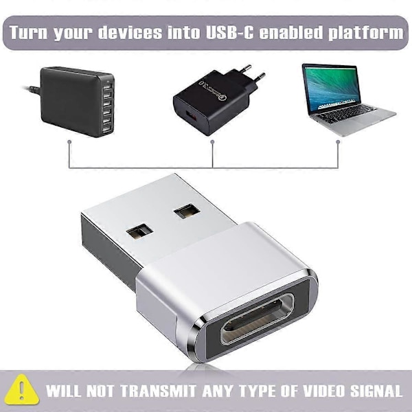 USB till USB C Adapter 3-pack, Typ C Hona till USB A Hane Konverterare
