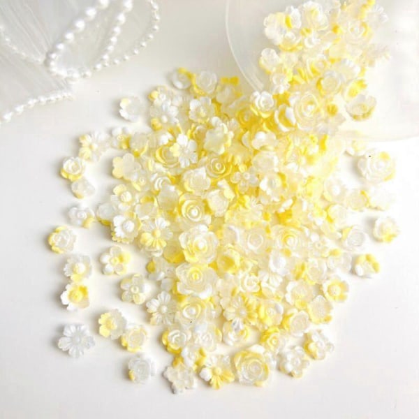 50 st 3D Flatback Nagelberlocker Självlysande Nageldekorationer med Blommor, Hjärtan, Kaniner, Fjärilar, DIY Akryl Nageldekorationer3