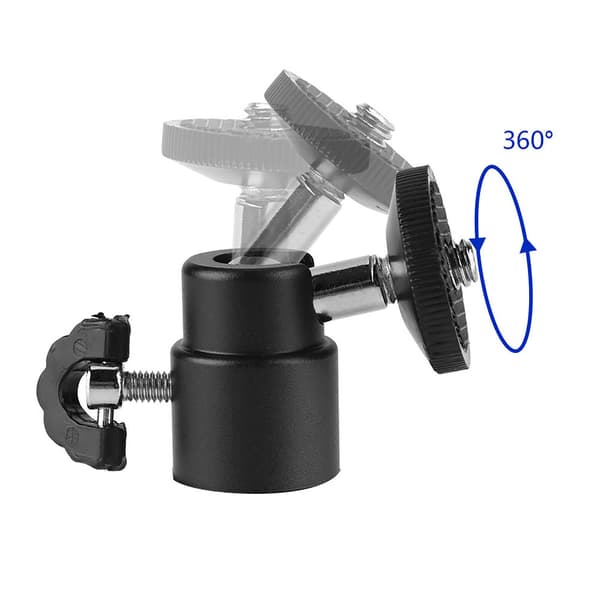 Mini kuglehovedbeslag til DSLR-kamera videokamera - 360° rotation (sort)