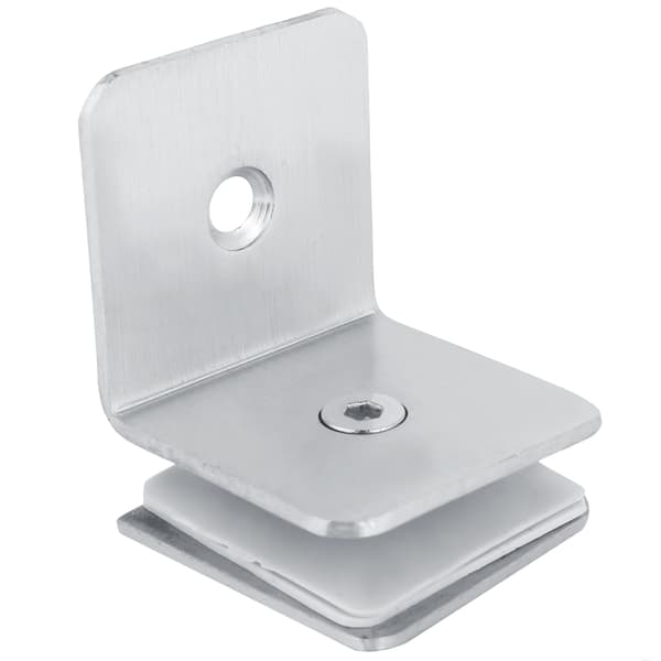 90° Badeværelsesglasdørclips af rustfrit stål, klemme, hængsel, støttebeslag