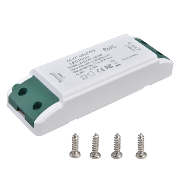 LED-driver 24V DC 1,5A 36W LED-strømforsyning Konstant strøm 24V Transformer AC100‑240V