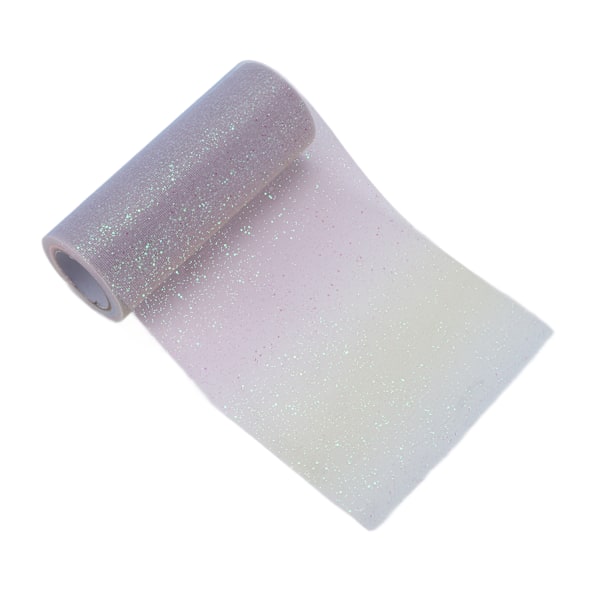 Regnbue Glitter Tulle Lang Fleksibel Utsøgt Praktisk Bred Anvendelse Funklende Tulle til Bryllupsfest Lyseblå Gul