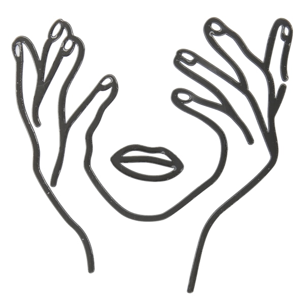 10 sæt Ansigtskagedekorationer til Lady Abstrakt Minimalistisk DIY Face Lines Kage Toppers til fødselsdagskage bryllupsfest