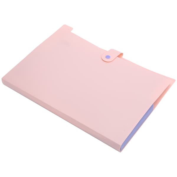 Mappeposer A4 MultiLayer Dokument Organizer Papir Opbevaring Informationslommer (Pink)