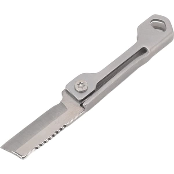 Mini foldbar kokkelomme kniv i rustfrit stål med nøglering og dåseåbner
