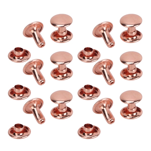 300 set lädernitar 6x8 mm 7x8 mm 8x8 mm roséguld Stark metall dubbla cap för hattbältesskor