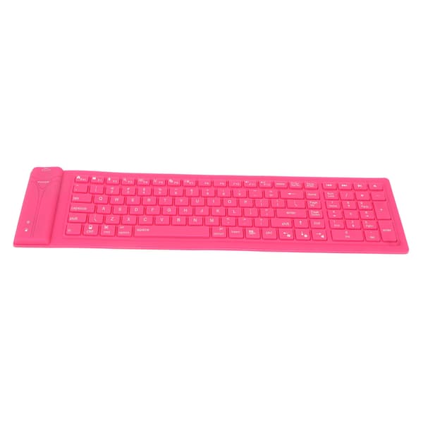 Vikbart silikontangentbord 108 tangenter Vattentät Fullständig försegling Design Tyst tangentbord Vikbart tangentbord Rosa