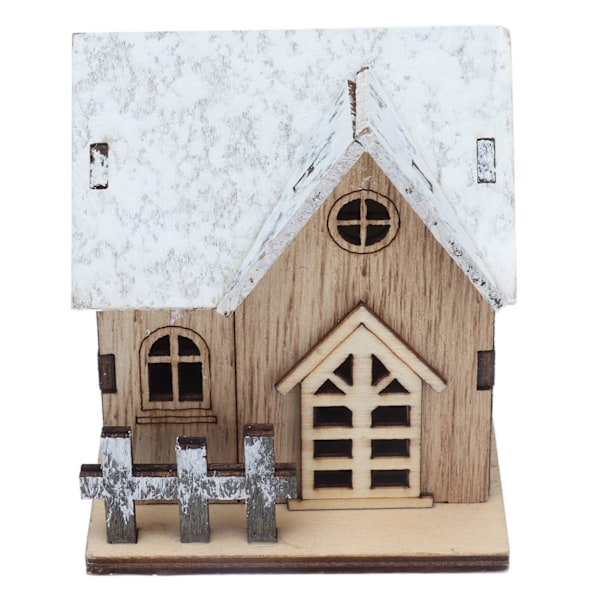Dukkehus Jul LED Lys Træhus DIY Lysende Miniature Dukkehus Julepynt Tilbehør
