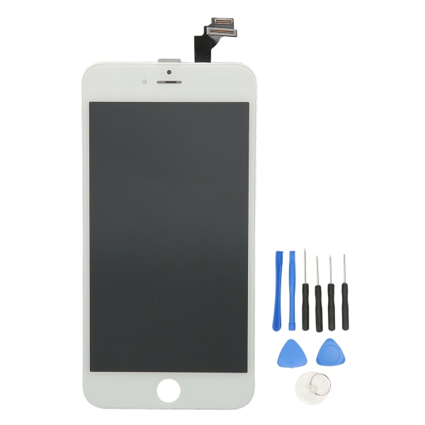 Mobiltelefon Screen Digitizer Assembly Organic Light Emitting Diode Telefonreparationstilbehør med værktøj til IOS 6 Plus White